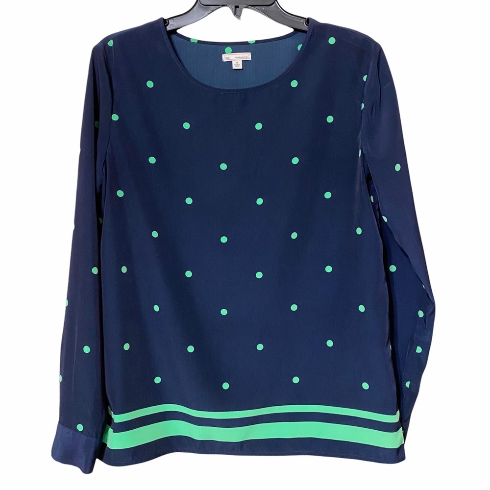 Gap Polka Dot Blue Blouse Shirt XS